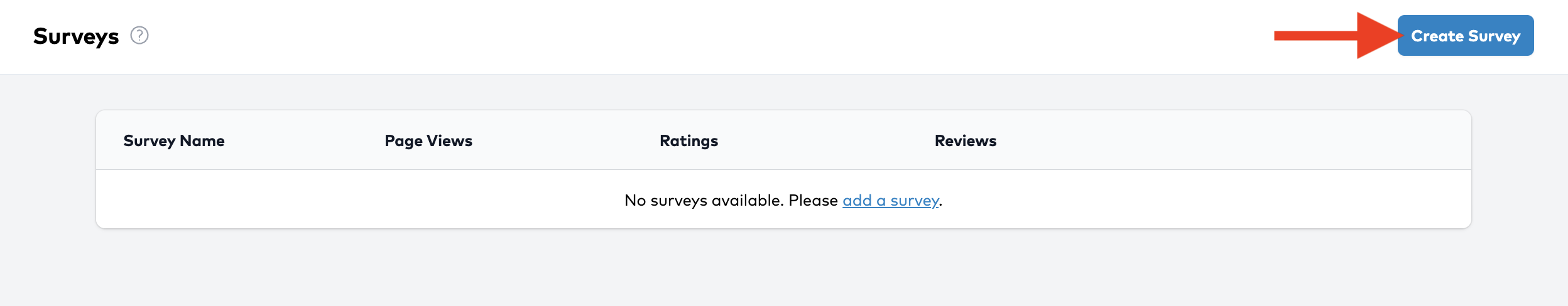 Click “Add Survey” Button