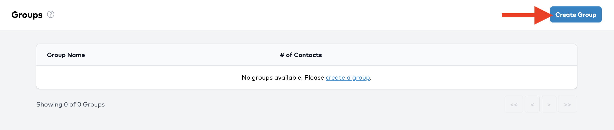Click the &quot;Create Group” Button
