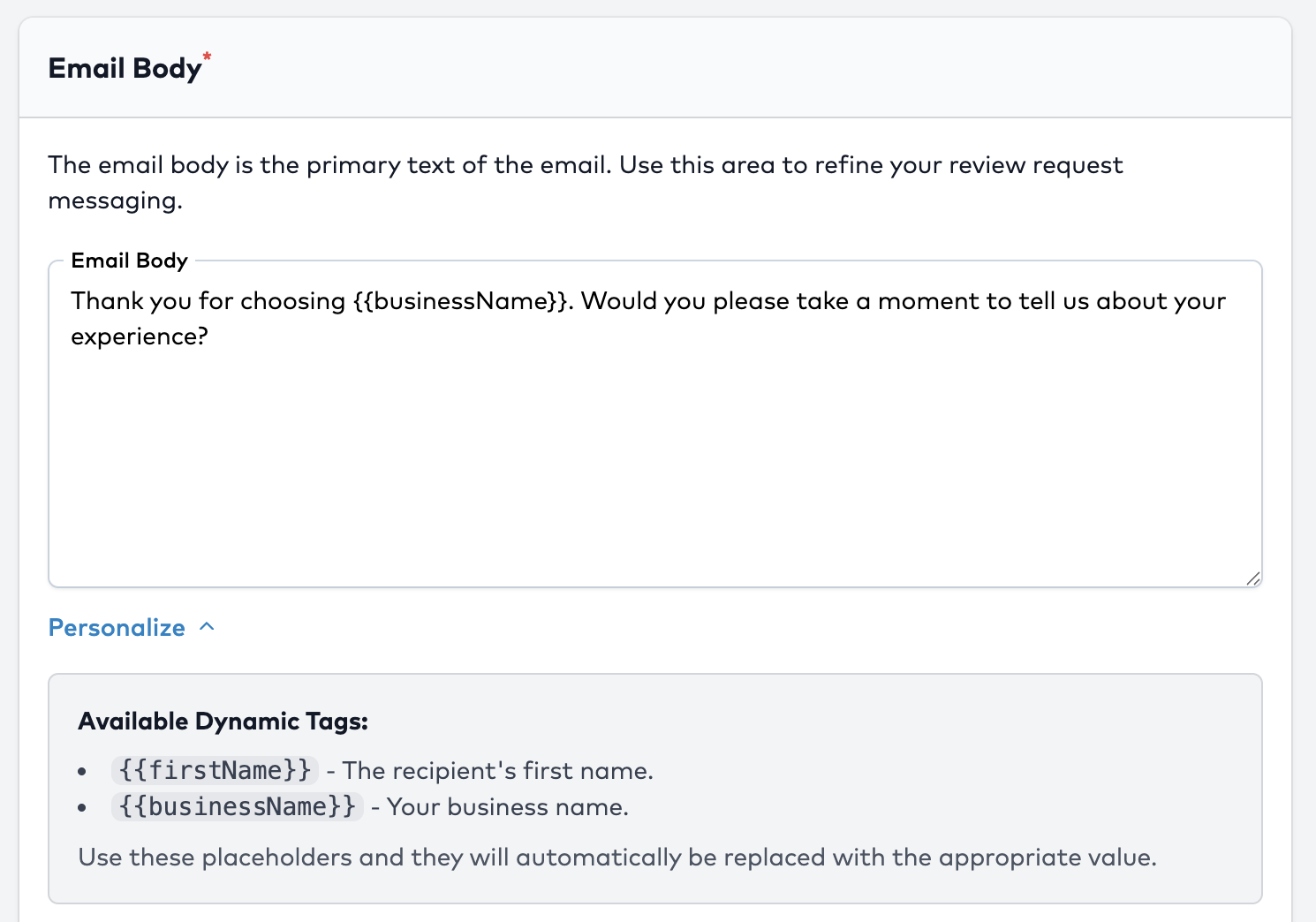 Write Your Email Body