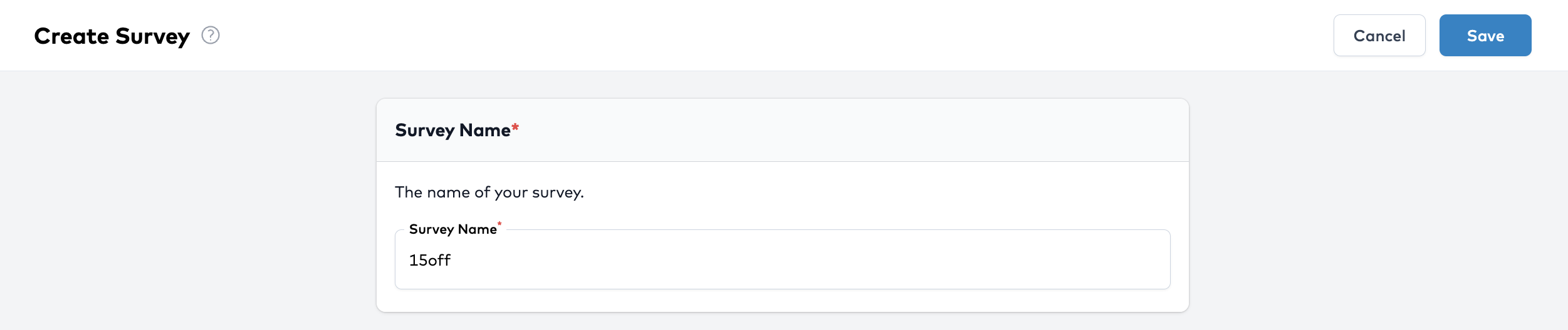 Name Your Survey