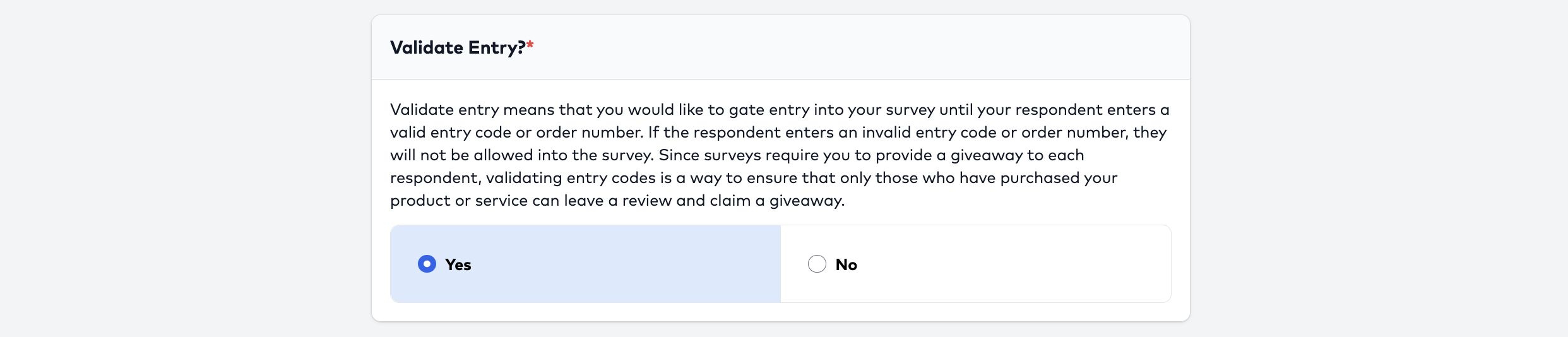 Validate Entry Example